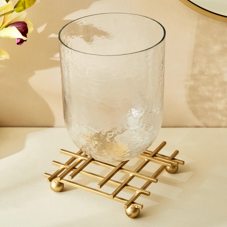 Splendid Gold Rush Cady Glass Hurricane Candle Holder