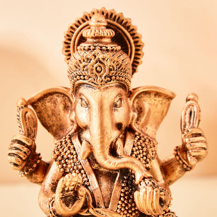 Renaissance 4Pcs Polyresin Ganesha Figurine with T-Light Holder