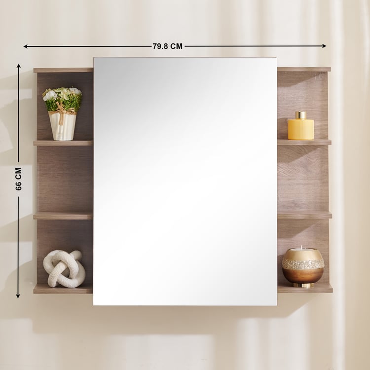 Futura Deli Wooden Wall-Mounted Vanity Mirror Cabinet - 79.8x66cm