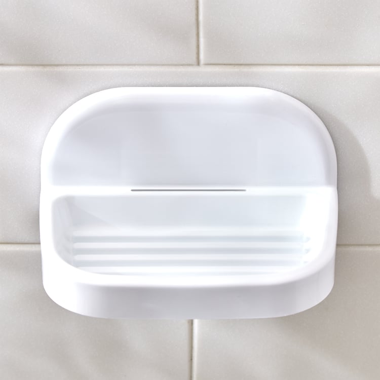 Orion Medallion Polypropylene Adhesive Soap Dish