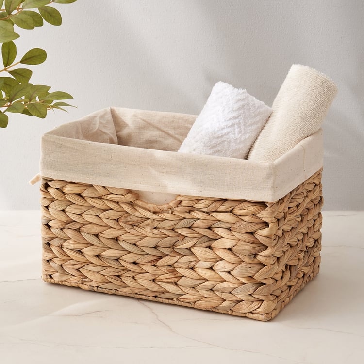 Regan Juvale Water Hyacinth Storage Box with Liner