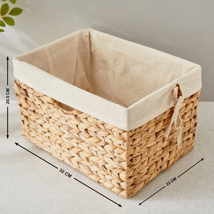 Regan Juvale Water Hyacinth Storage Box with Liner