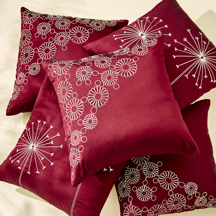 Corsica Gleam Set of 5 Embroidered Cushion Covers - 40x40cm