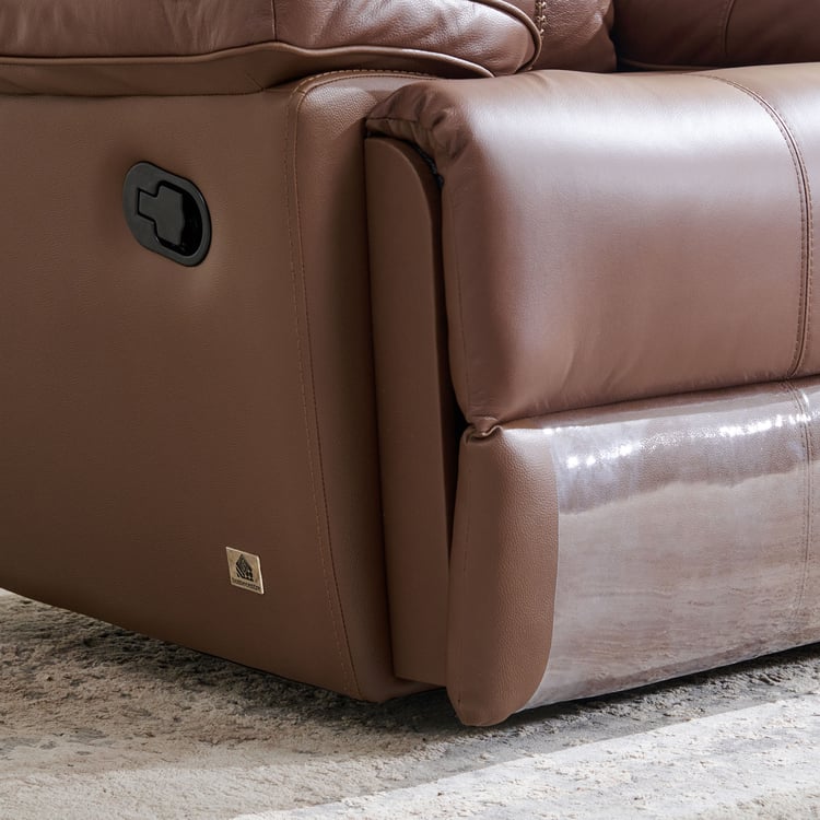 Torino Half Leather 1-Seater Recliner - Brown