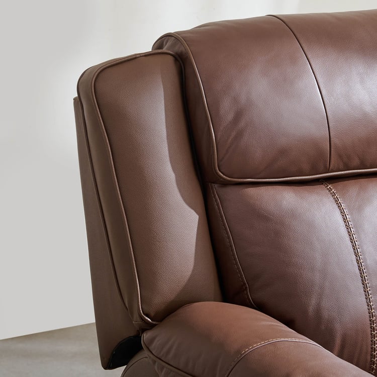 Torino Half Leather 1-Seater Recliner - Brown