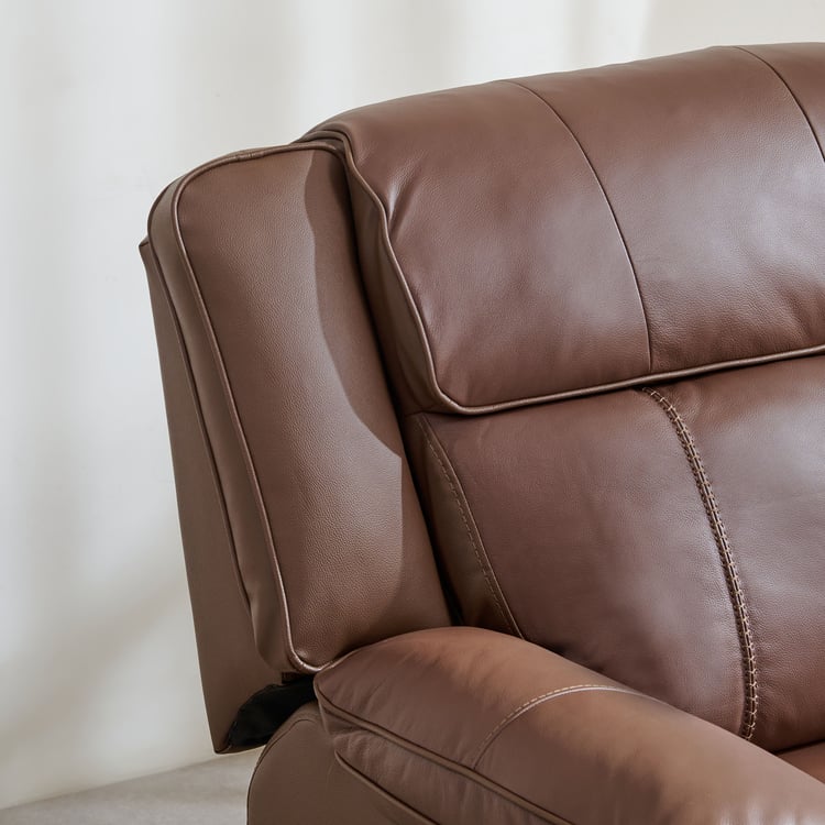 Torino Half Leather 2-Seater Recliner Set - Brown