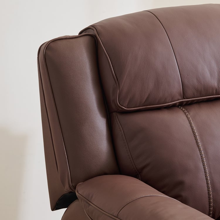 Torino Half Leather 2-Seater Electric Recliner - Brown