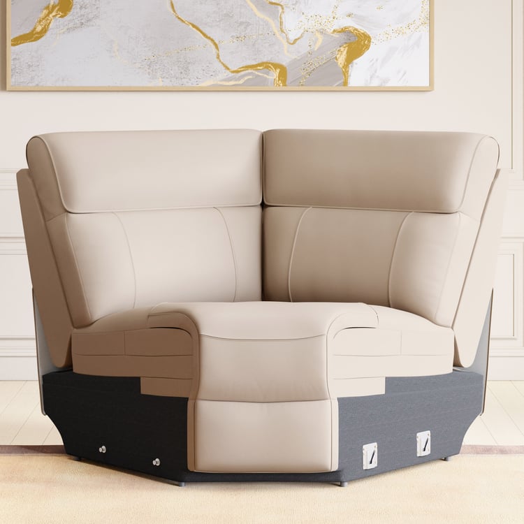 Stockholm Half Leather 1-Seater Wedge Recliner