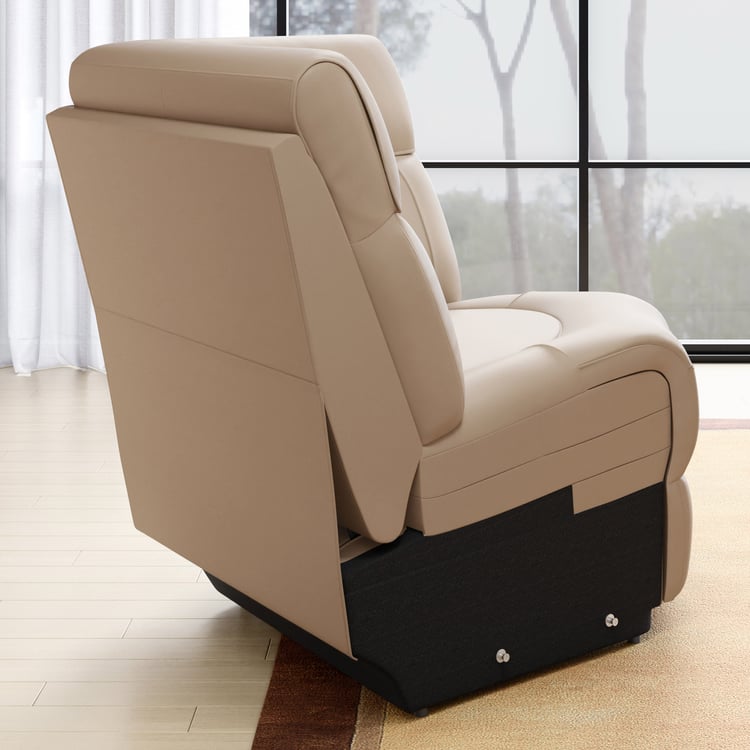 Stockholm Half Leather 1-Seater Wedge Recliner