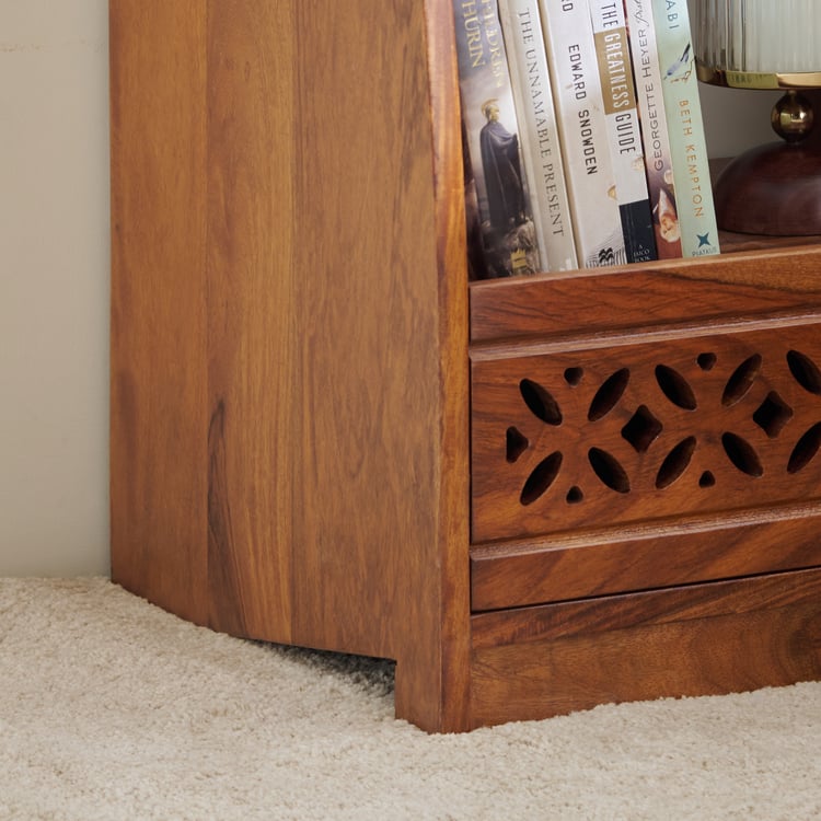 Helios Disa Sheesham Wood Bedside Table - Honey Brown