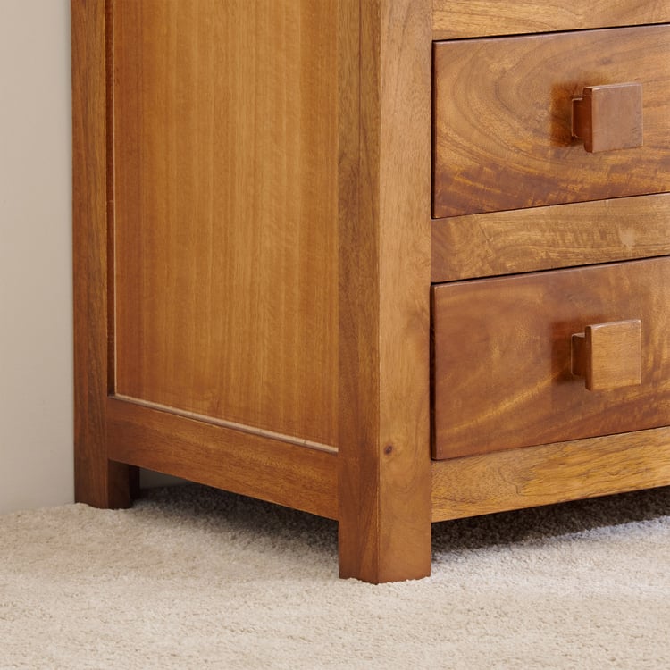 Helios Liser Sheesham Wood Chest of 6 Drawers - Brown