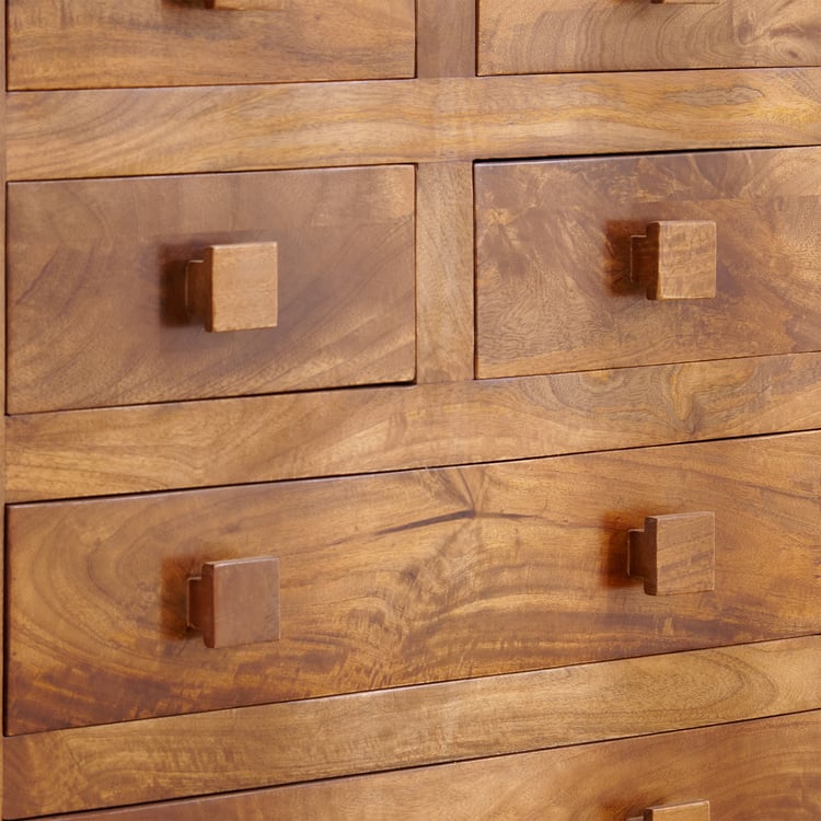 Helios Liser Sheesham Wood Chest of 6 Drawers - Brown