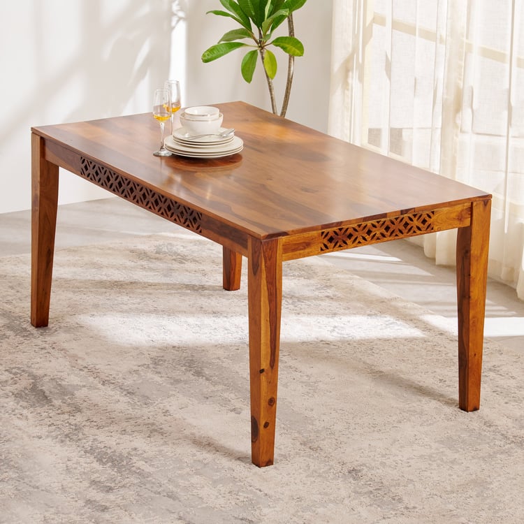 Helios Disa Sheesham Wood 6-Seater Dining Table - Brown