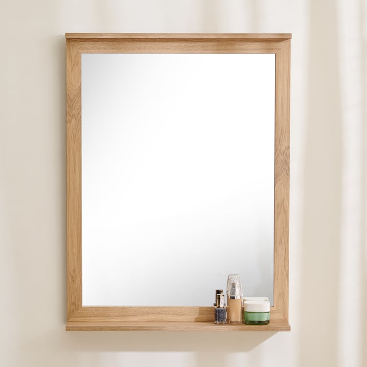 Futura Dyson Wall Mirror with Shelf - Brown