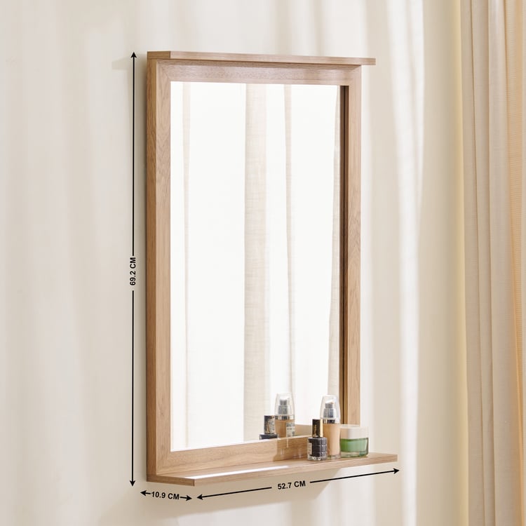 Futura Dyson Wall Mirror with Shelf - Brown