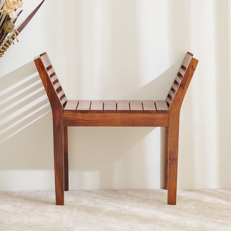 Helios Fleek Sheesham Wood Bench - Brown