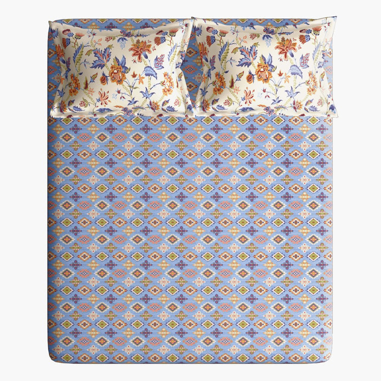 PORTICO Marvella Cotton 144TC Printed 3Pcs Queen Bedsheet Set