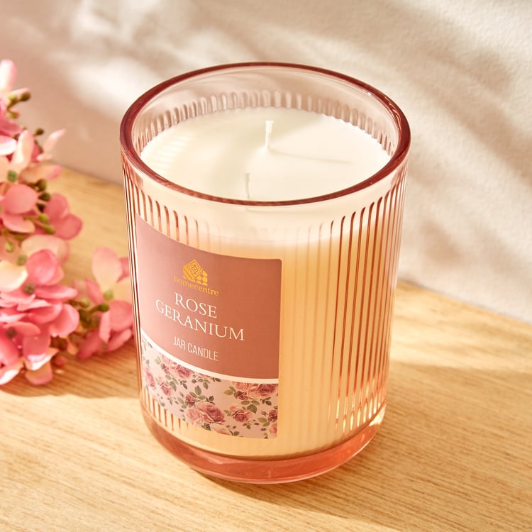 Utopia Rose Geranium Scented Jar Candle