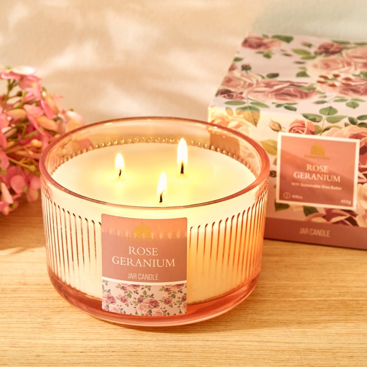 Utopia Rose Geranium Scented Jar Candle