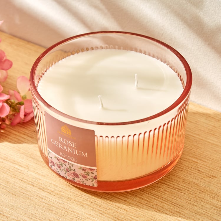 Utopia Rose Geranium Scented Jar Candle