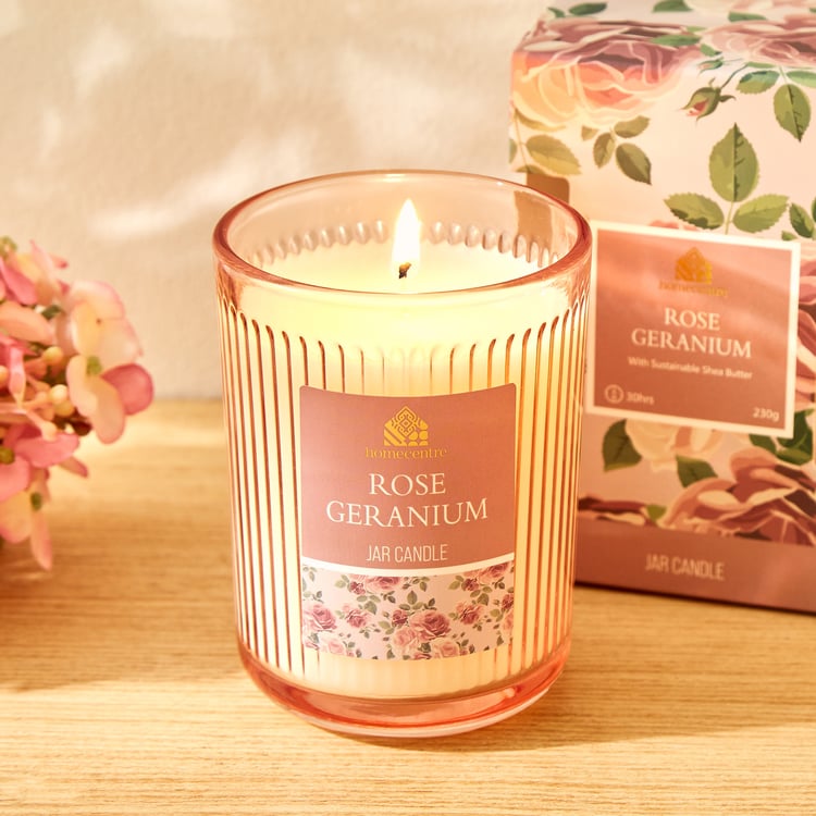 Utopia Rose Geranium Scented Jar Candle