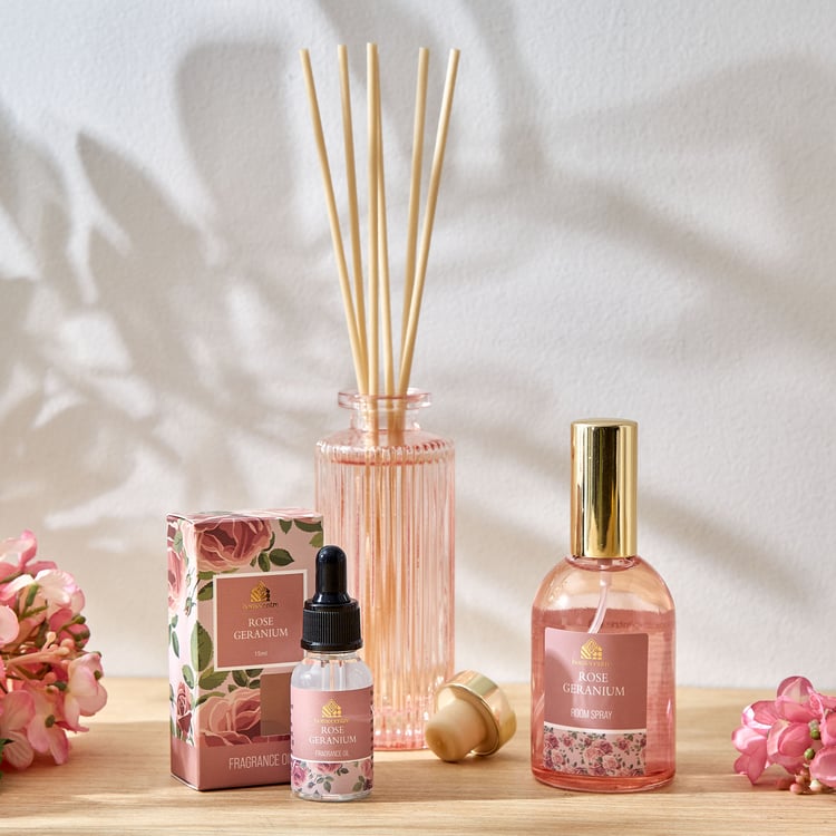 Utopia Rose Geranium Reed Diffuser Set