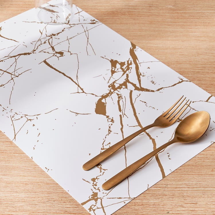 Marshmallow Marble Polypropylene Foil Print Placemat