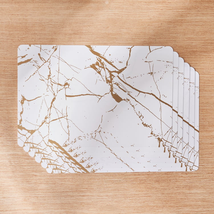 Marshmallow Marble Polypropylene Foil Print Placemat