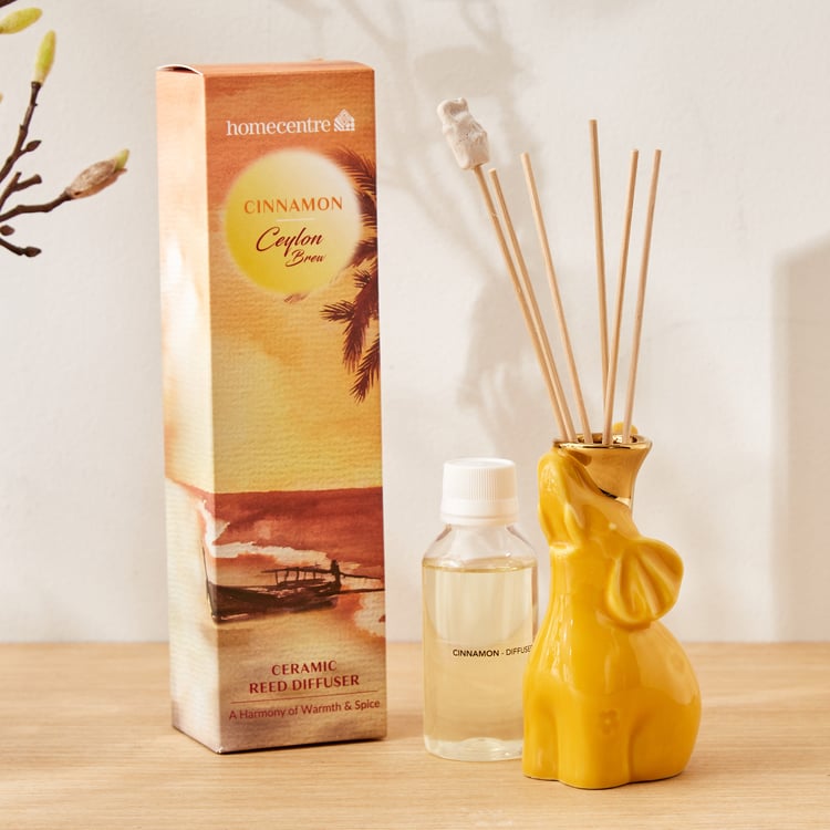 Redolence Ceramic Ceylon Brew Cinnamon Reed Diffuser Set