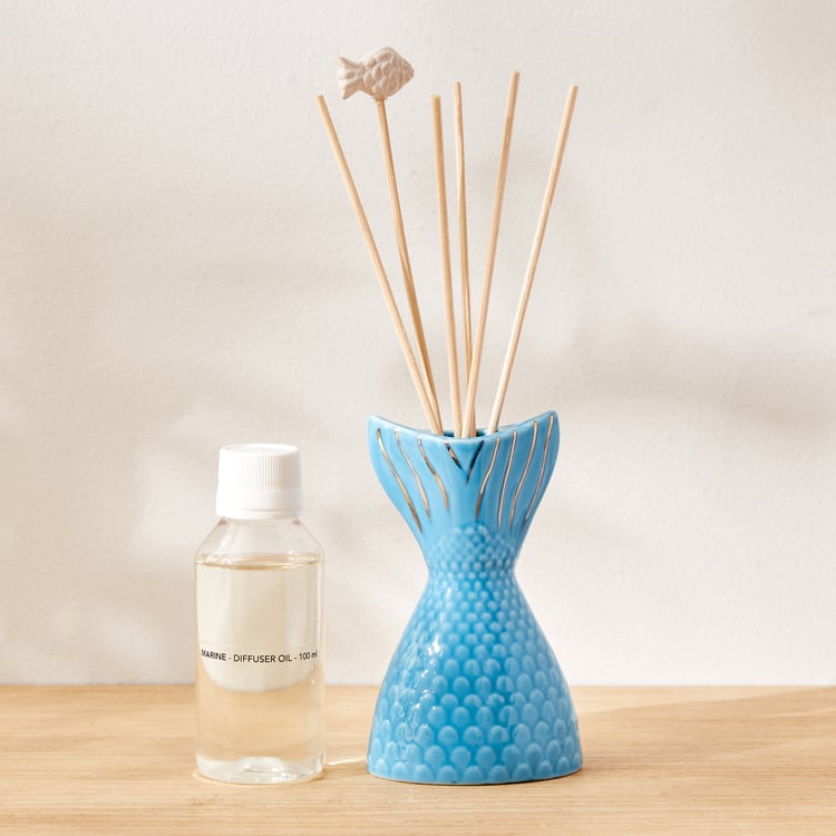 Redolence Ceramic Atlantic Shimmers Marine Reed Diffuser Set