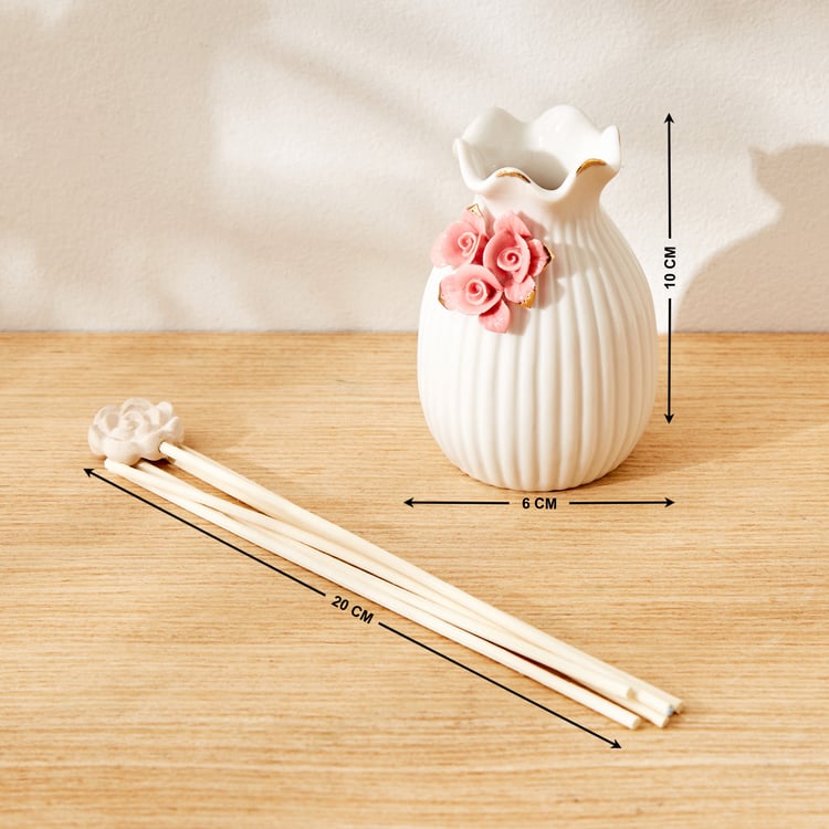 Redolence Ceramic Bulgarian Blush Rose Reed Diffuser Set