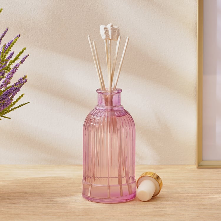 Redolence Glass Purple Provence Lavender Reed Diffuser Set