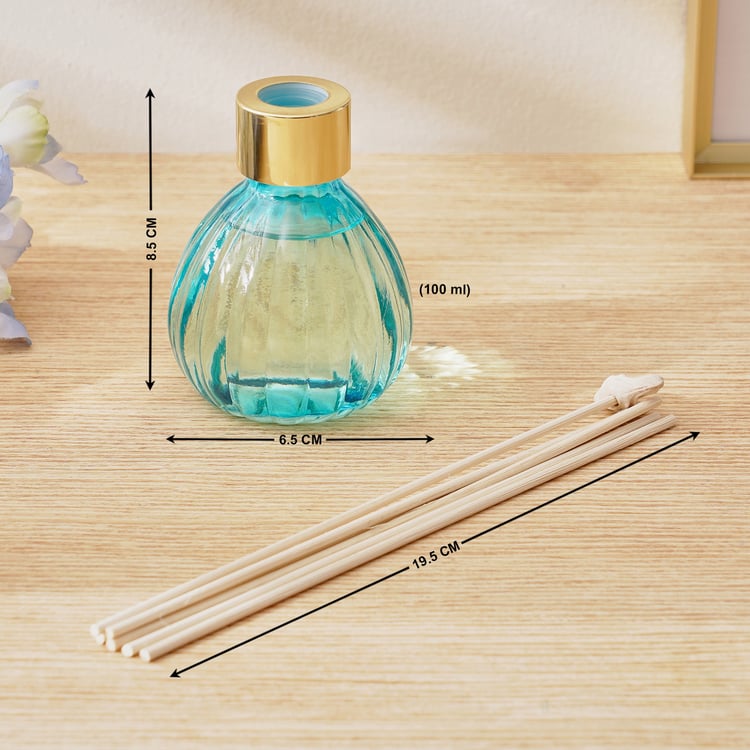 Redolence Glass Egyptian Blue Cotton Linen Reed Diffuser Set