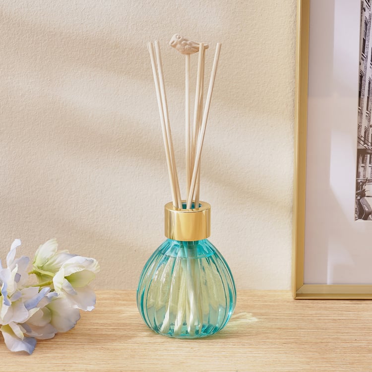 Redolence Glass Egyptian Blue Cotton Linen Reed Diffuser Set