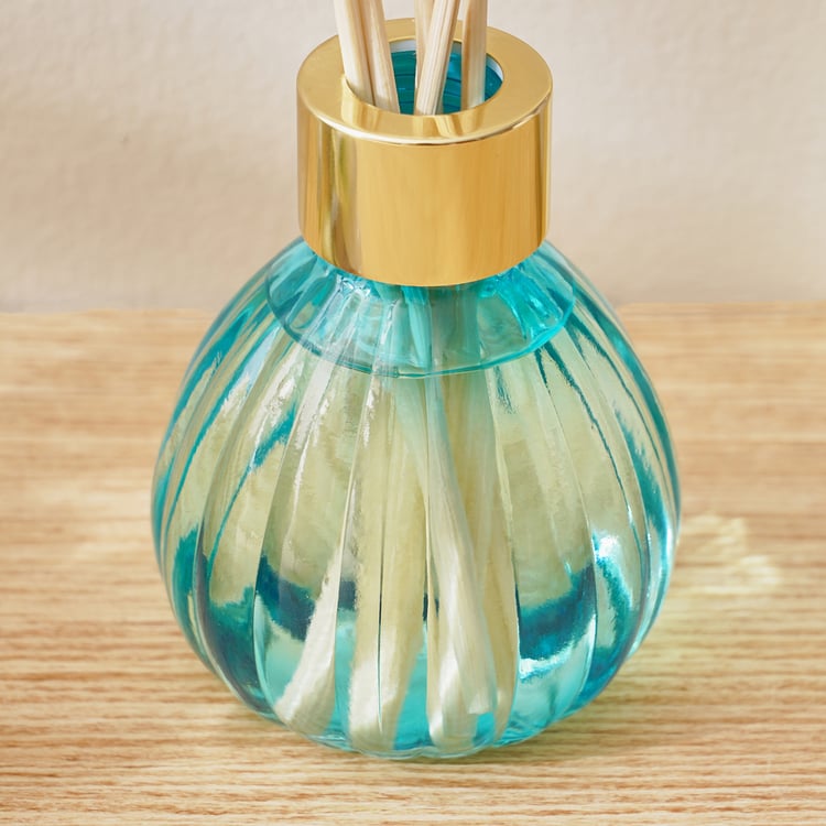 Redolence Glass Egyptian Blue Cotton Linen Reed Diffuser Set