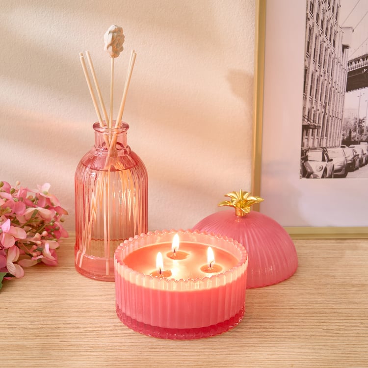 Redolence Glass Bulgarian Blush Rose Reed Diffuser Set