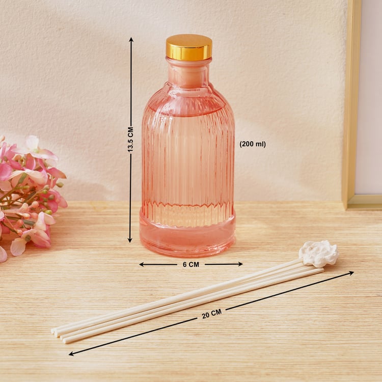 Redolence Glass Bulgarian Blush Rose Reed Diffuser Set