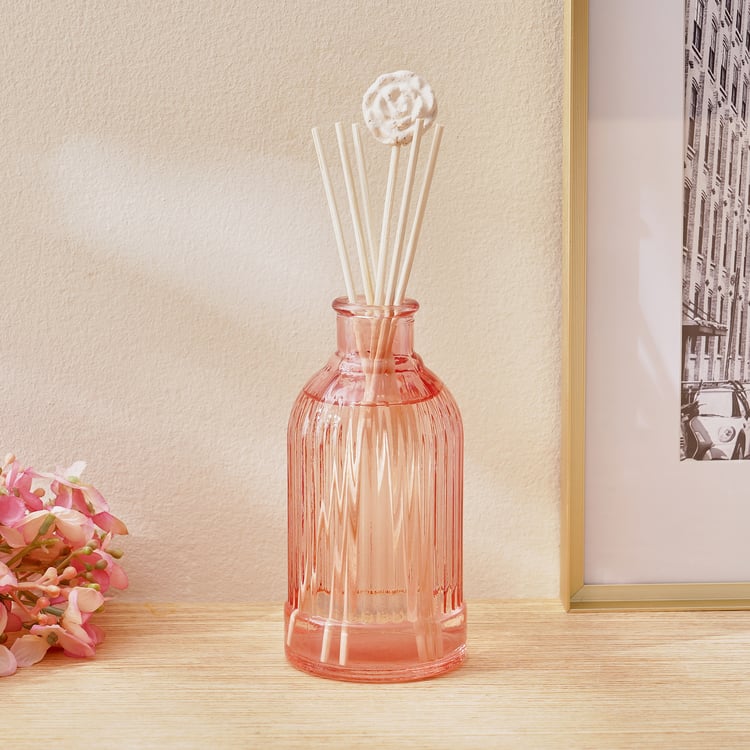 Redolence Glass Bulgarian Blush Rose Reed Diffuser Set