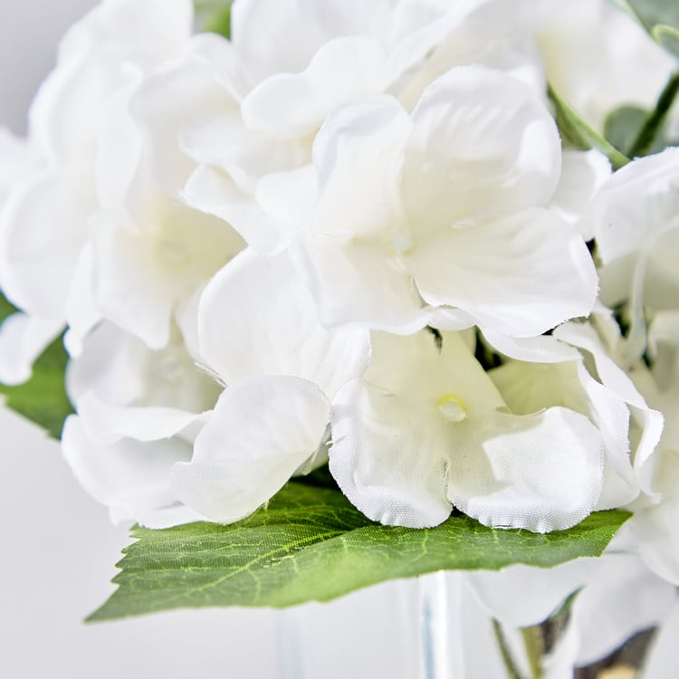 Gloria Clover Artificial Hydrangeas in Glass Pot