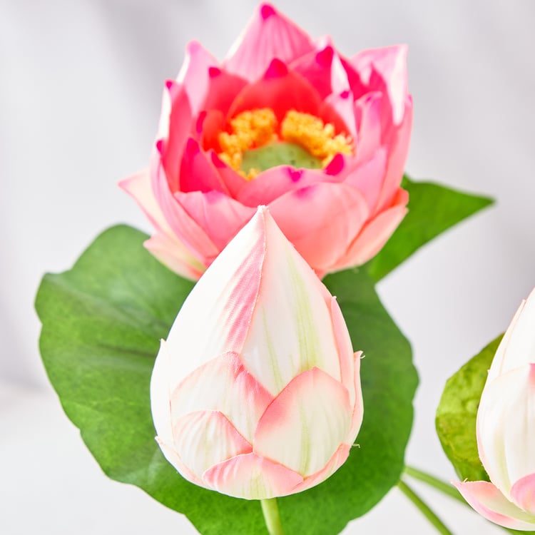 Gloria Lotus Artificial Flowers in Wood Plant