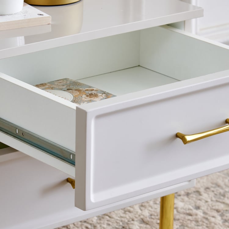 Stellar Bedside Table with Drawers - Grey
