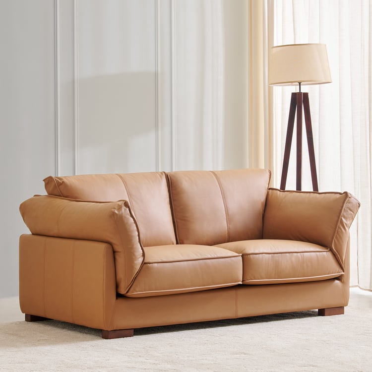 Sorrento Half Leather 2-Seater Sofa - Tan