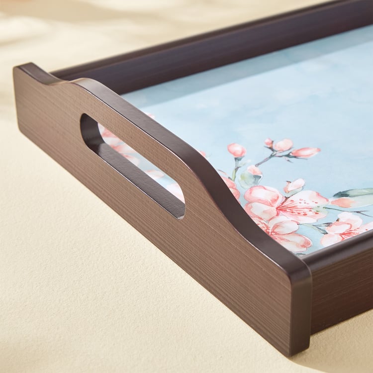 Senorita Wooden Cherry Blossom Printed Tray - 41x24cm