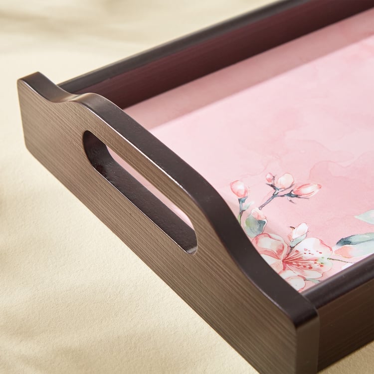 Senorita Wooden Cherry Blossom Printed Tray - 35.5x19cm