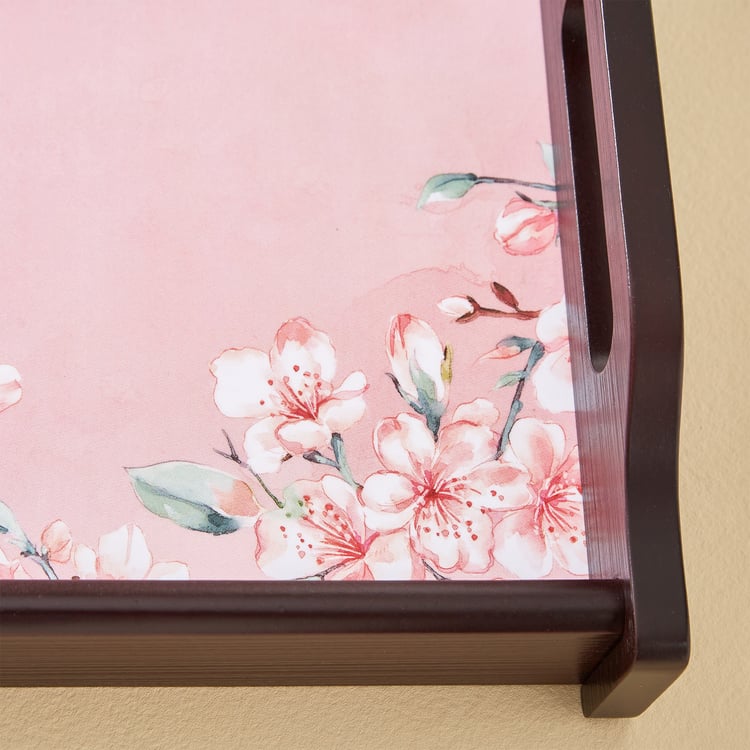 Senorita Wooden Cherry Blossom Printed Tray - 35.5x19cm