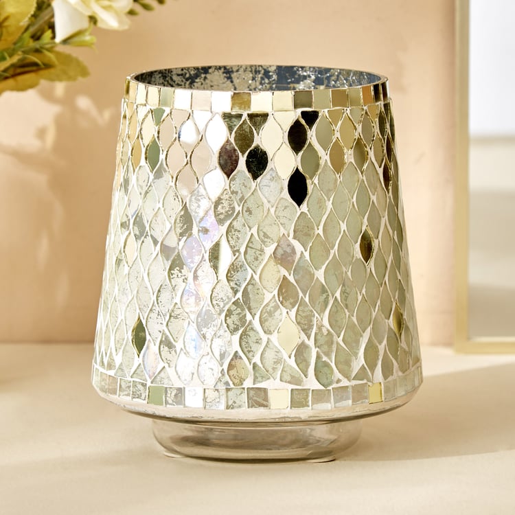 Corsica Mabel Glass Mosaic Hurricane Candle Holder