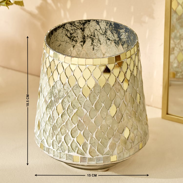 Corsica Mabel Glass Mosaic Hurricane Candle Holder