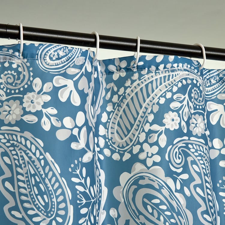 Mekong Kalmyk Paisley Print Shower Curtain with Rings - 180x180cm