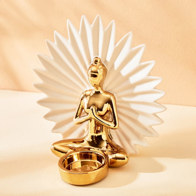 Brighton Ceramic Yogi Figurine with T-Light Holder