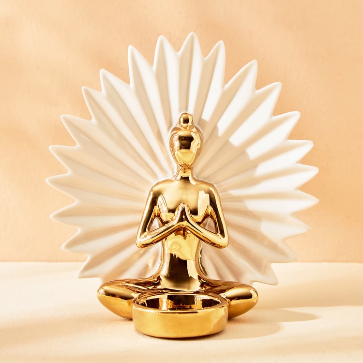 Brighton Ceramic Yogi Figurine with T-Light Holder